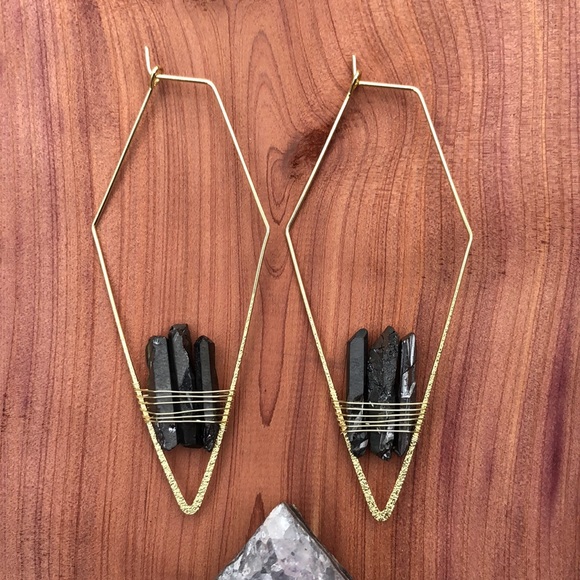 FP Mint Geode Threader Earrings in Grey! - Picture 5 of 5